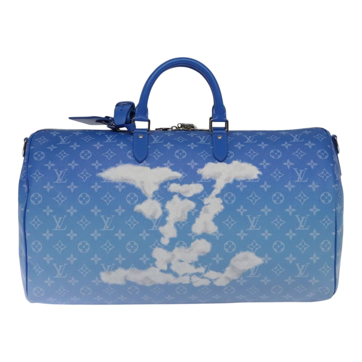 Louis Vuitton Keepall Bandouliere 50 Blue Canvas Travel Bag