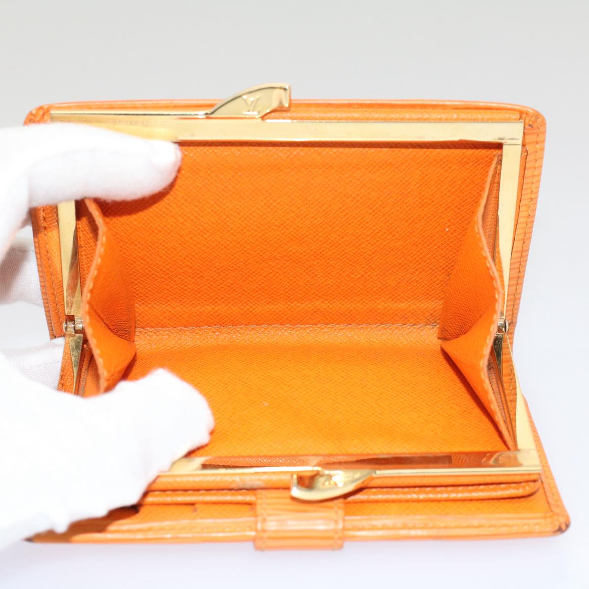 Louis Vuitton Viennois Orange Leather Wallet Accessories