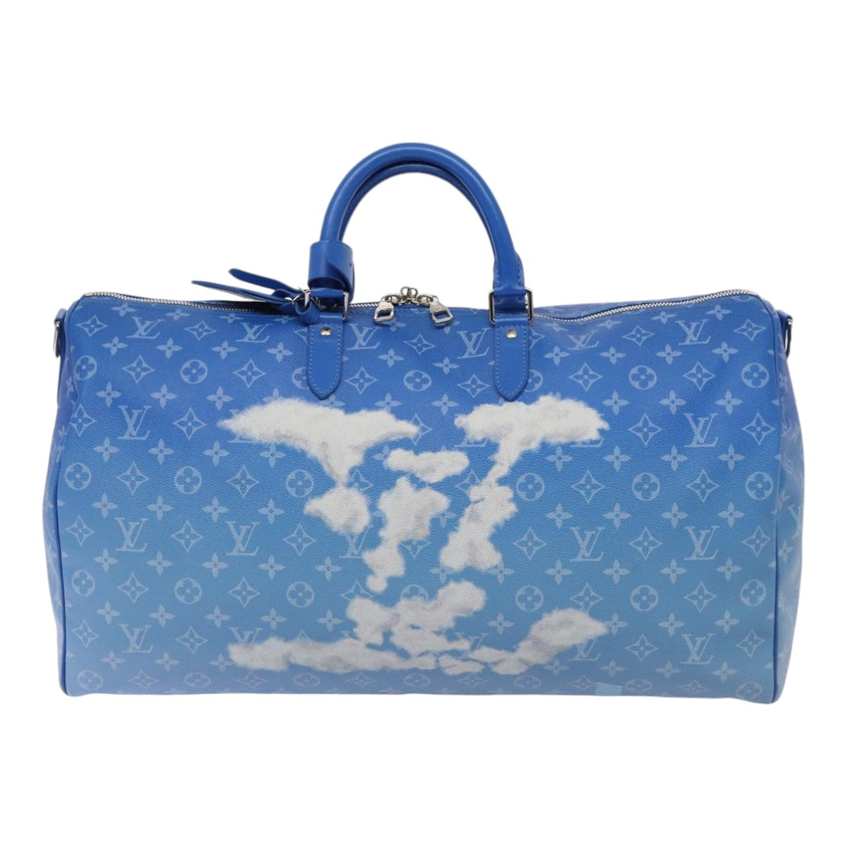 Louis Vuitton Keepall Bandouliere 50 Blue Canvas Travel Bag