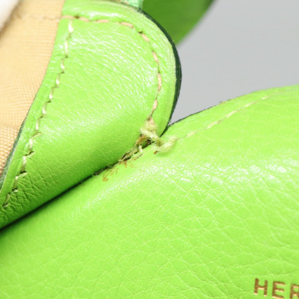 Hermès Green Leather Hand Bag