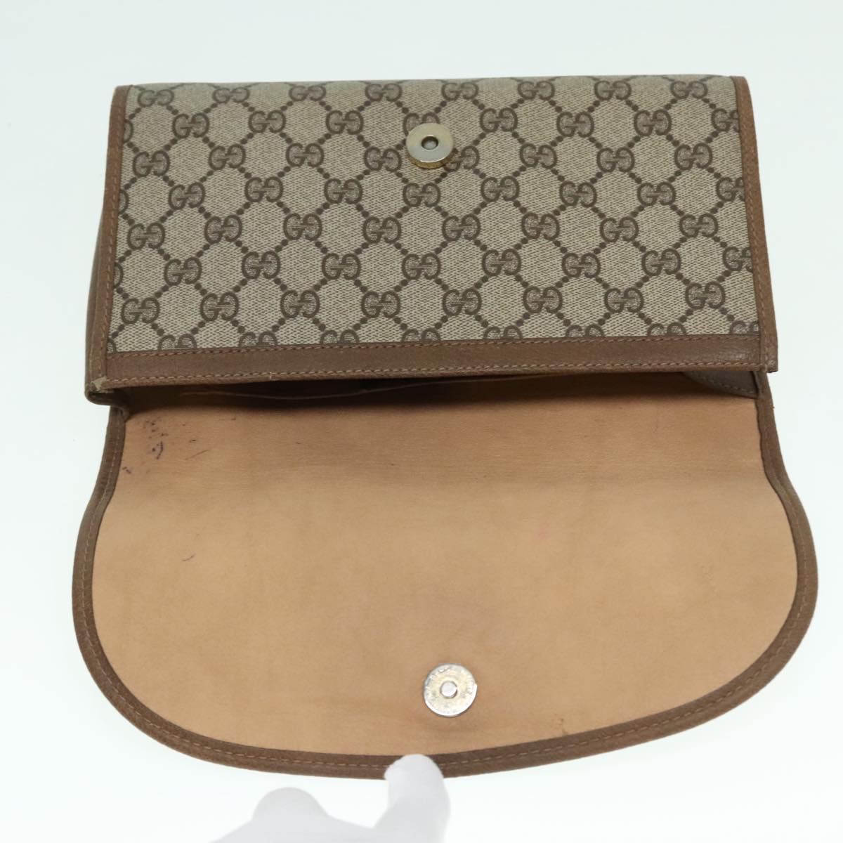 Gucci Beige Canvas Clutch Bag