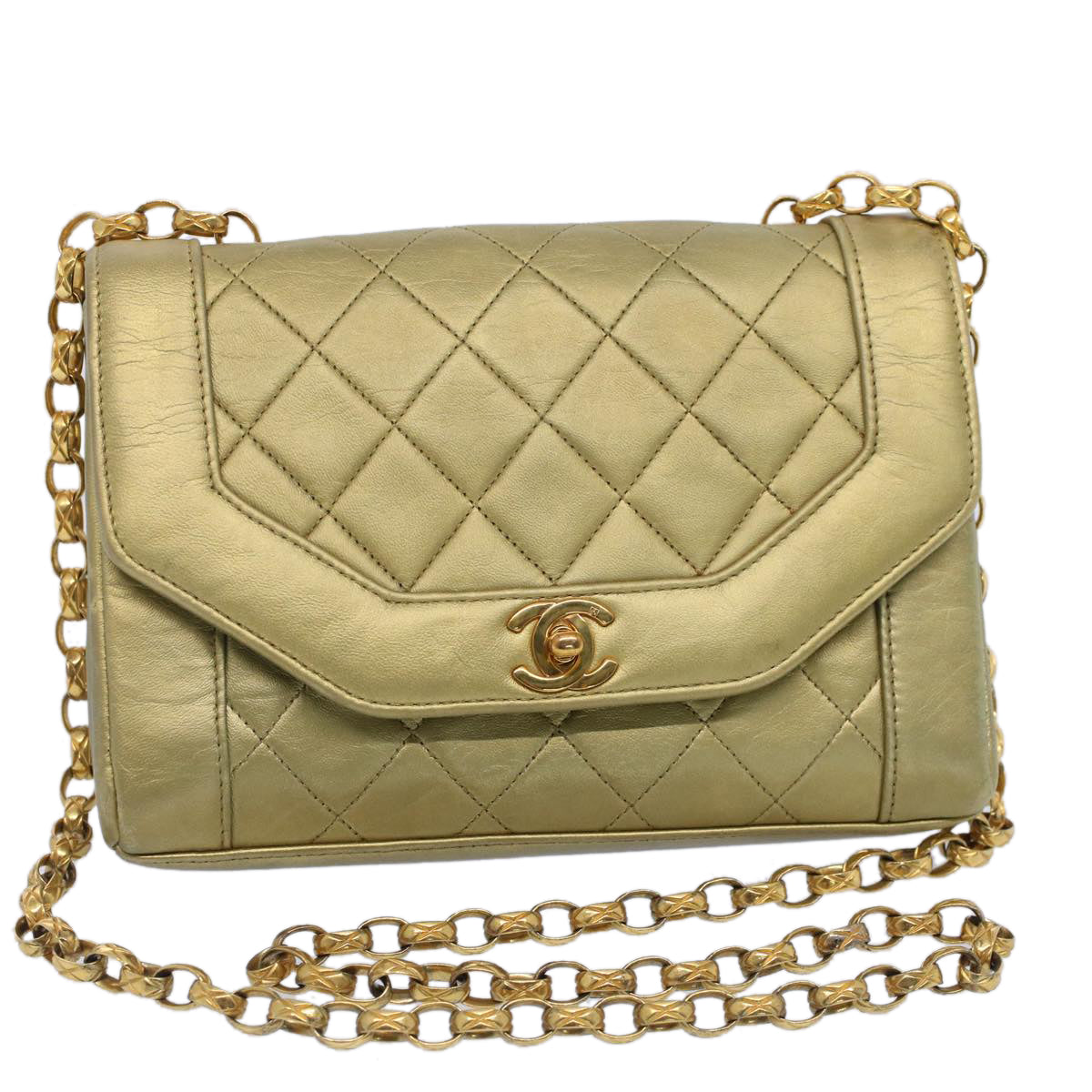 Chanel Gold Pony-style Calfskin Shoulder Bag