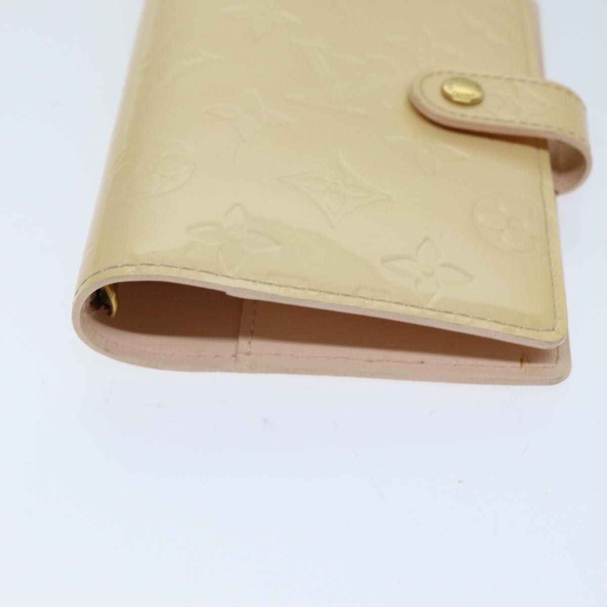 Louis Vuitton Agenda PM Beige Patent Leather Wallet Accessories