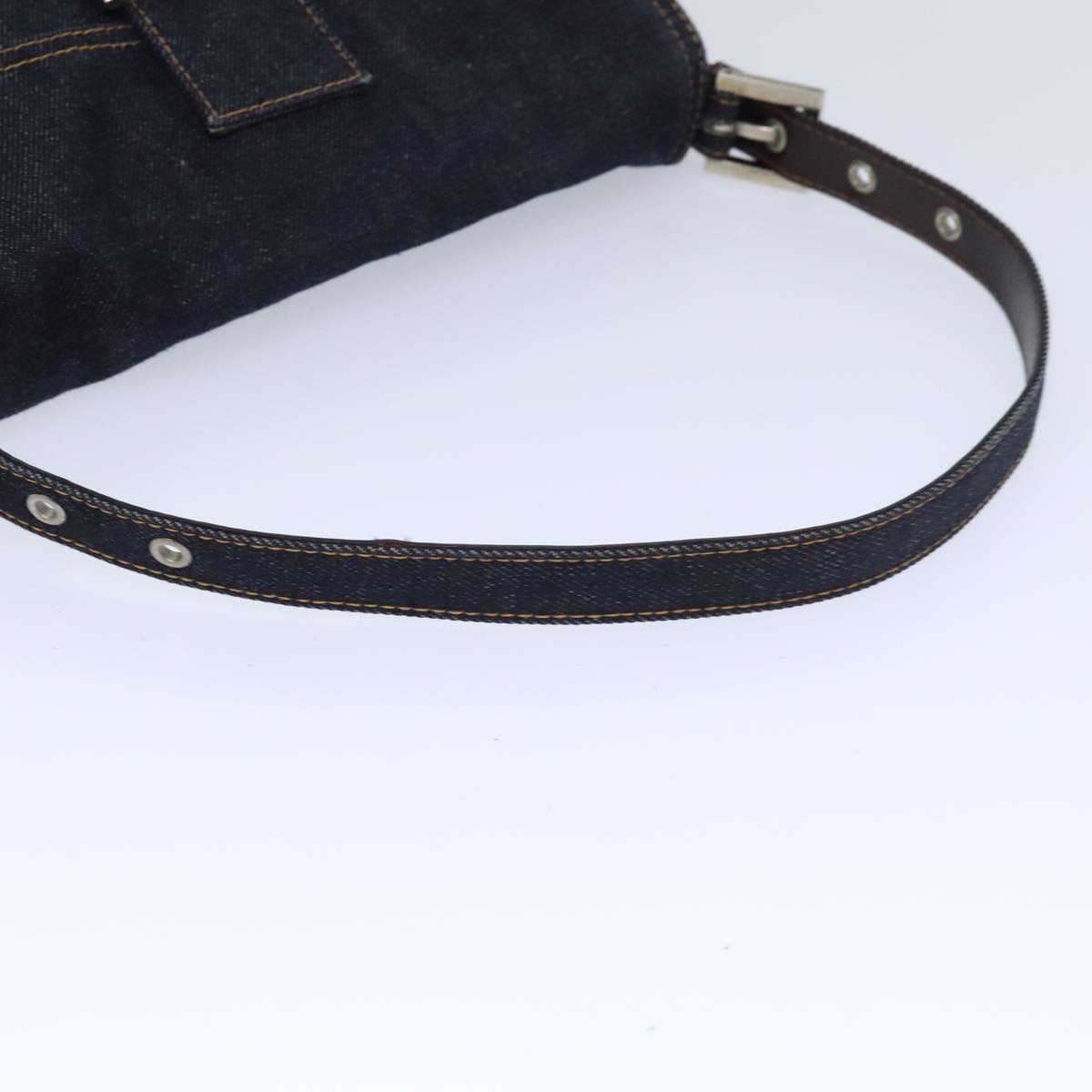 Fendi Mamma Baguette Navy Denim - Jeans Shoulder Bag