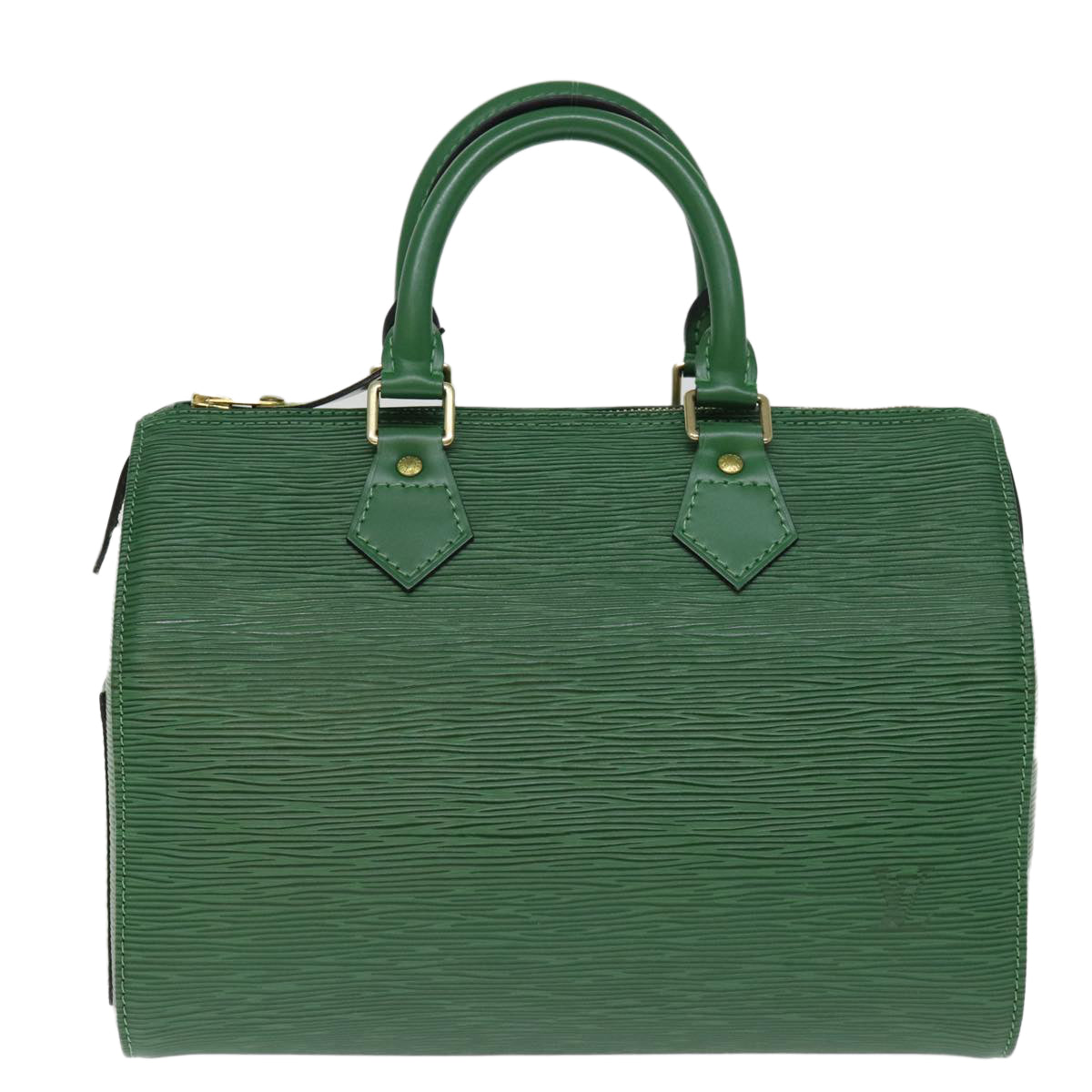 Louis Vuitton Speedy 25 Green Leather Hand Bag