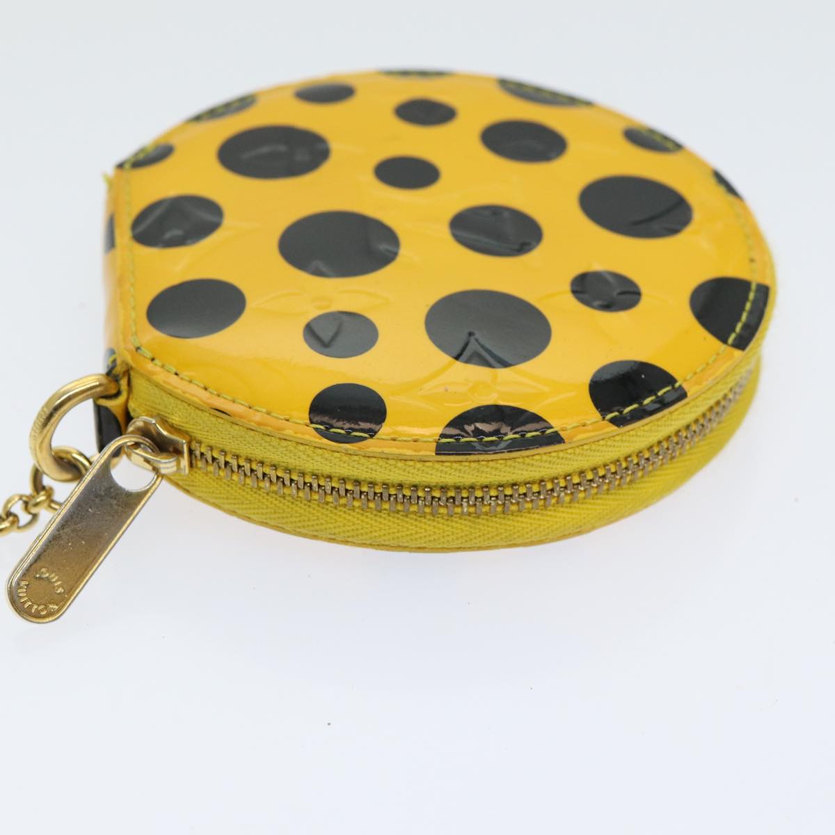 Louis Vuitton Porte Monnaie Rond Yellow Patent Leather Wallet Accessories