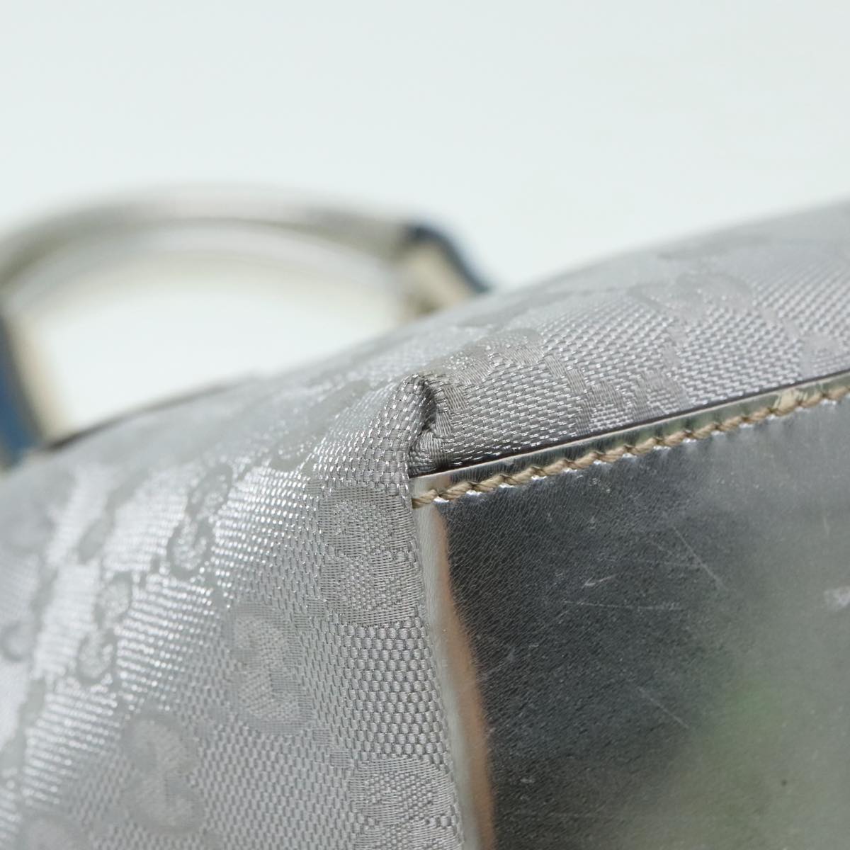 Gucci Sherry Grey Canvas Hand Bag