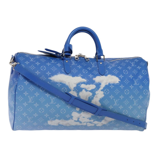 Louis Vuitton Keepall Bandouliere 50 Blue Canvas Travel Bag