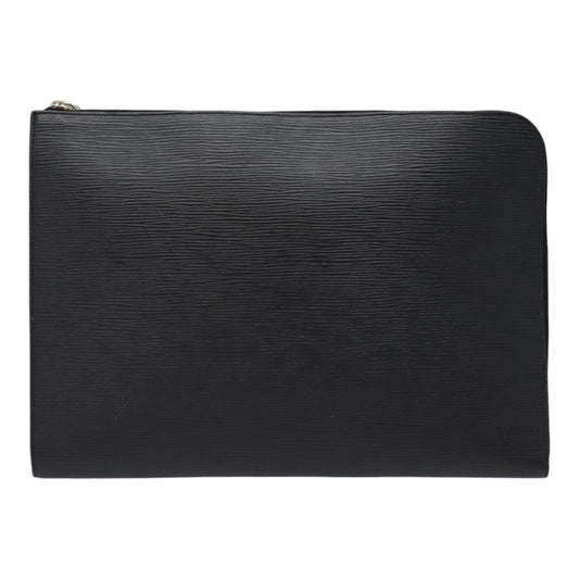 Louis Vuitton Pochette Jour Black Leather Clutch Bag