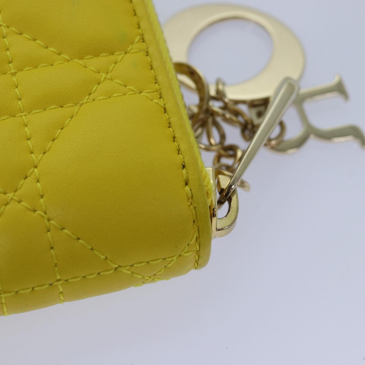 Dior Cannage Lady Yellow Leather Wallet Accessories