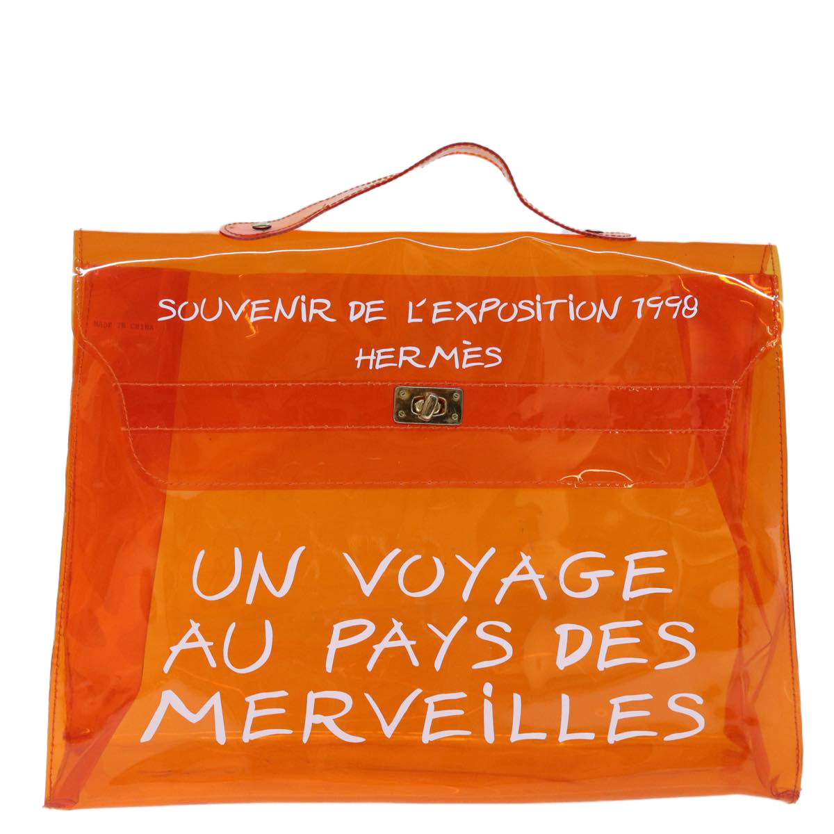 Hermès Kelly Orange Vinyl Hand Bag