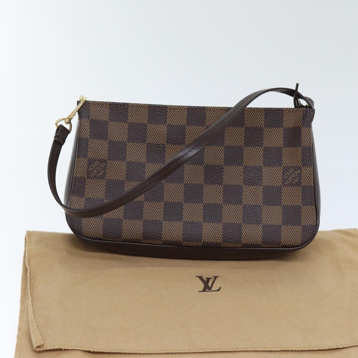 Louis Vuitton Pochette Accessoire Brown Canvas Clutch Bag