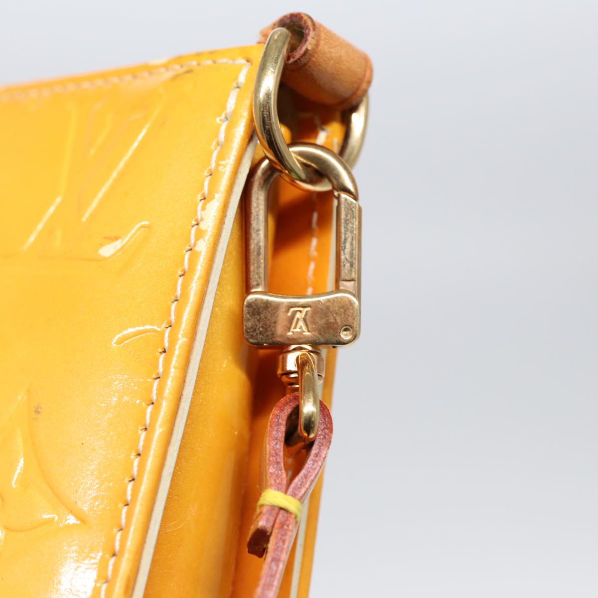 Louis Vuitton Lexington Yellow Patent Leather Clutch Bag