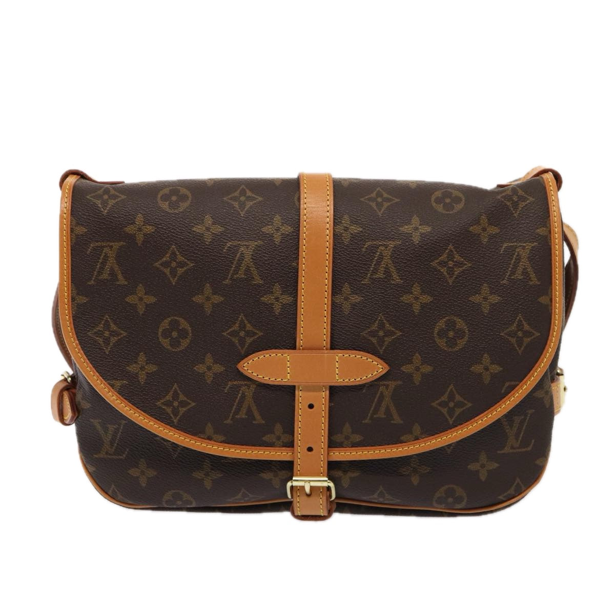 Louis Vuitton Saumur Brown Canvas Shoulder Bag