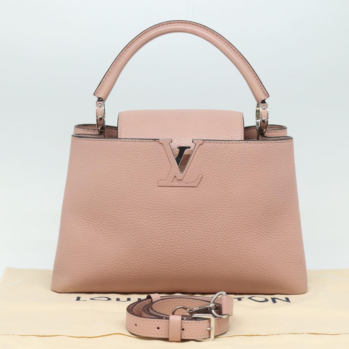 Louis Vuitton Capucines Pink Leather Hand Bag