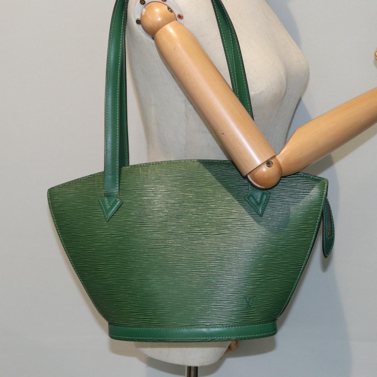 Louis Vuitton Saint Jacques Green Leather Shoulder Bag