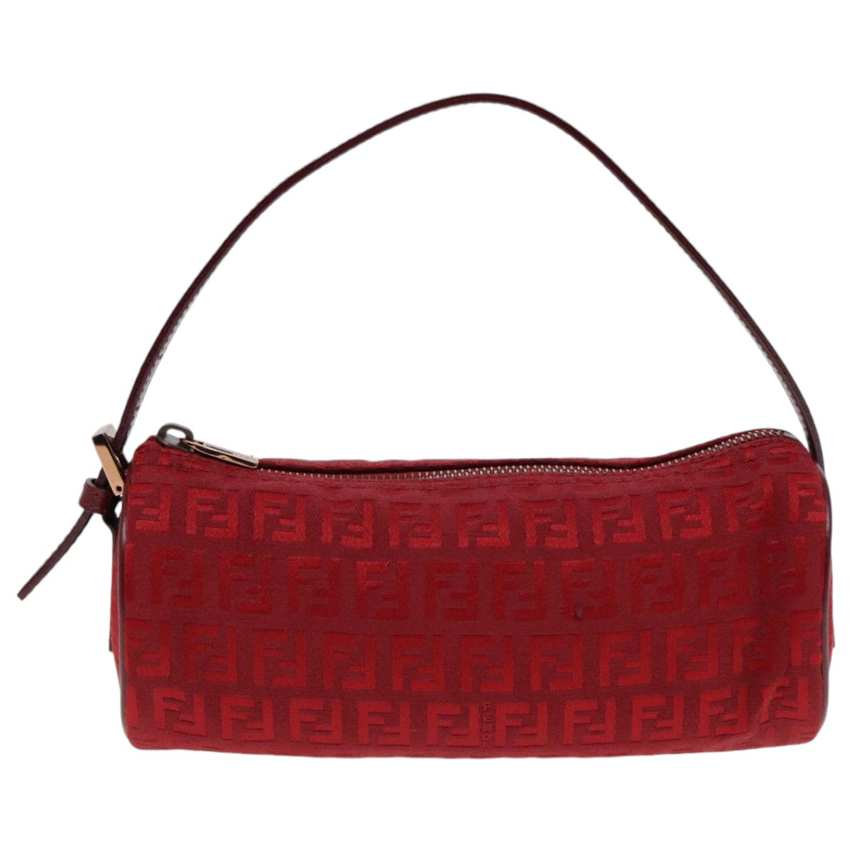 Fendi Baguette Red Canvas Clutch Bag