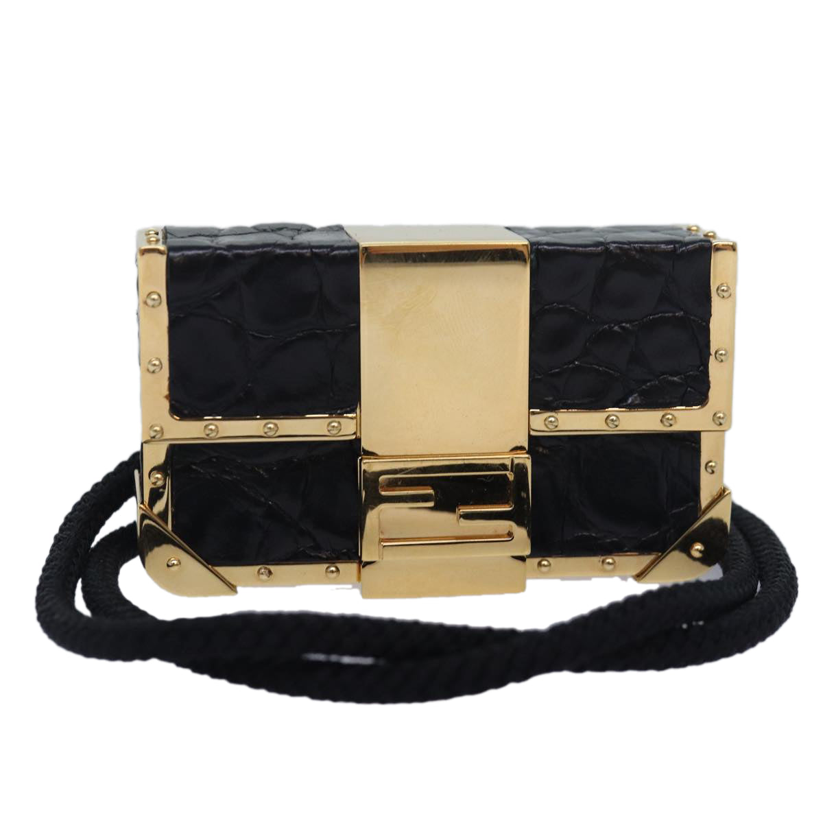 Fendi Baguette Black Leather Shoulder Bag