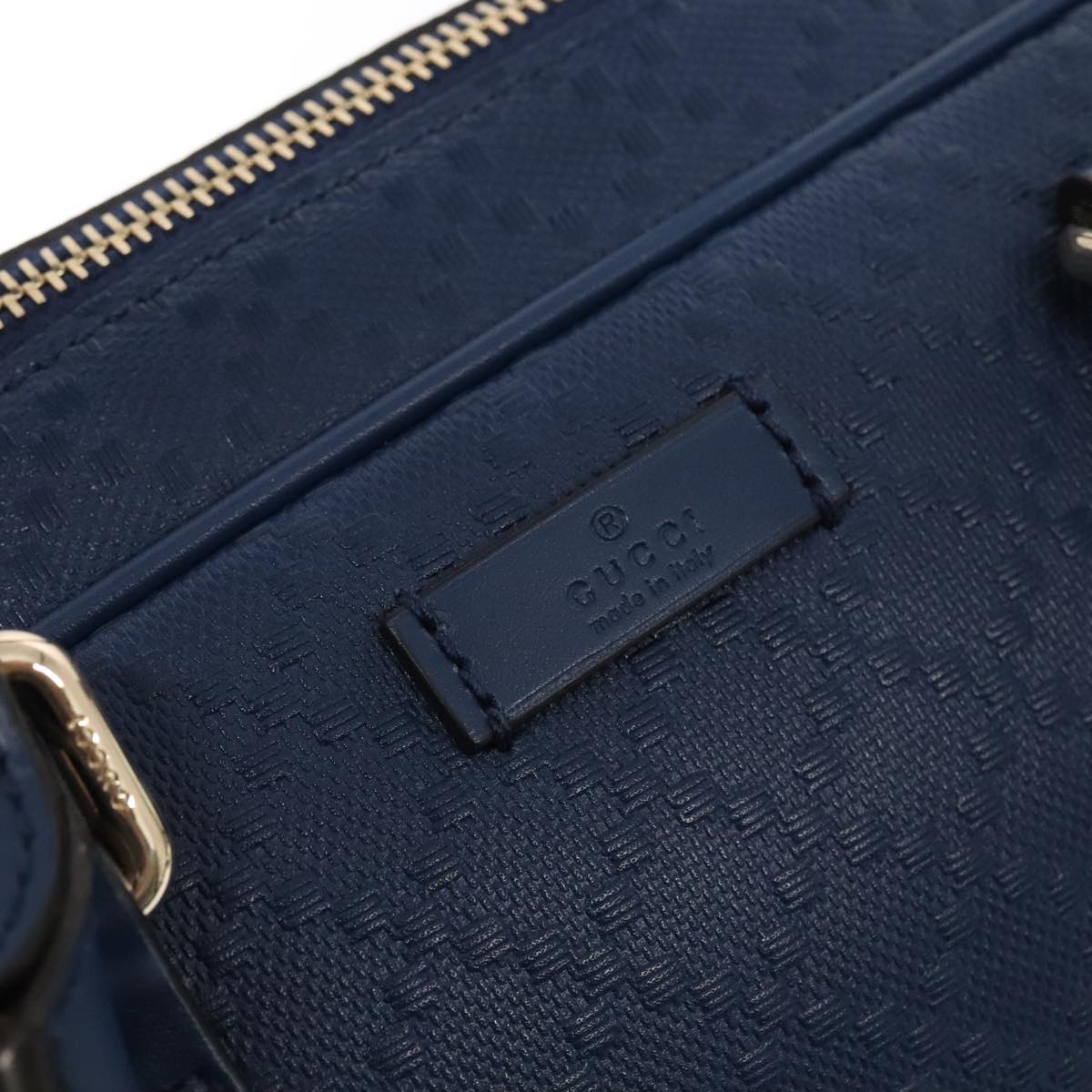 Gucci Diamante Navy Leather Briefcase Bag