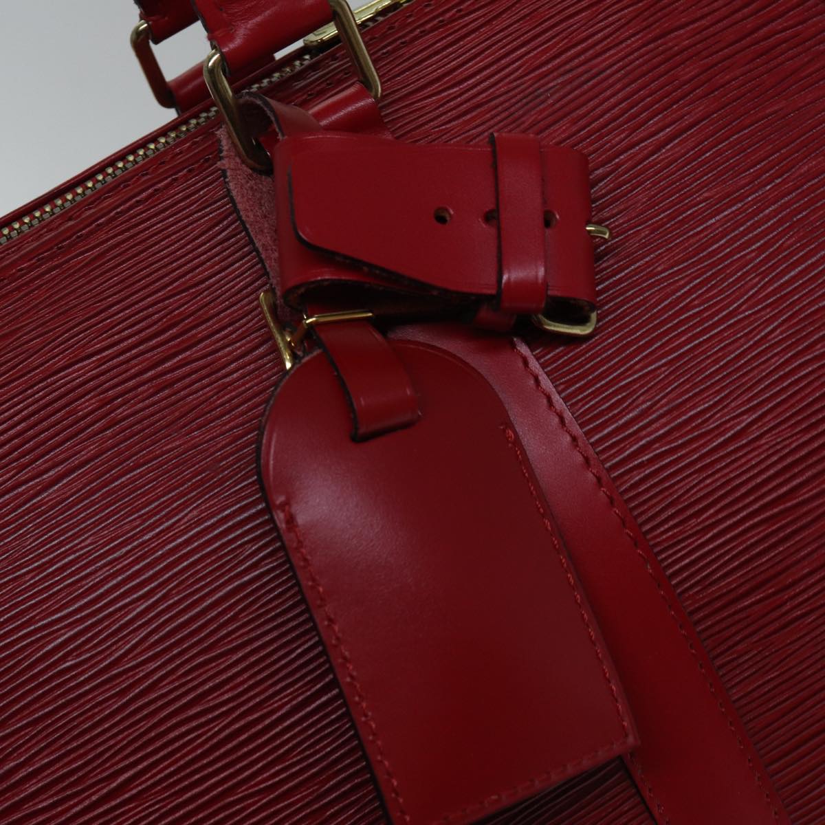 Louis Vuitton Keepall 45 Red Leather Travel Bag