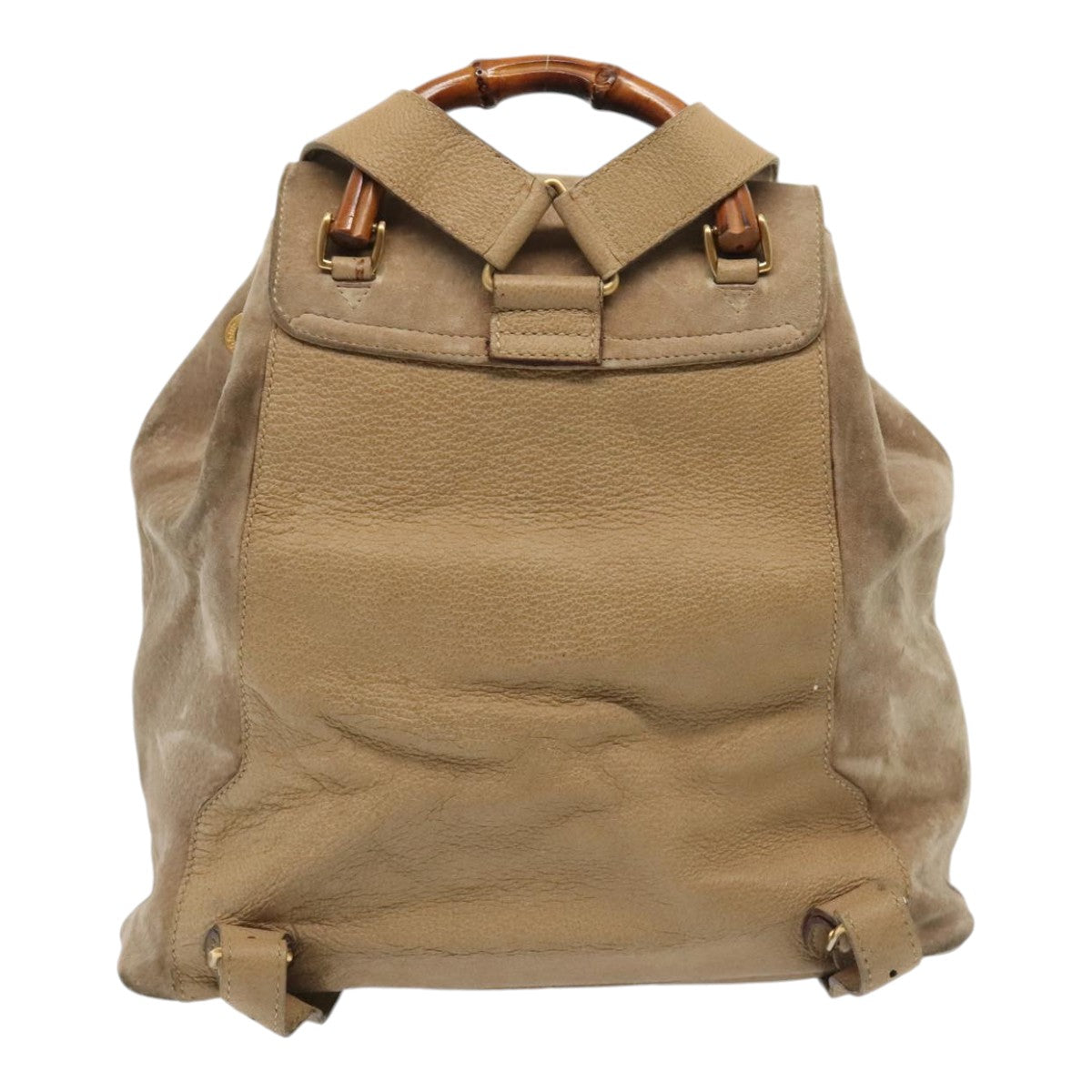 Gucci Bamboo Beige Suede Backpack Bag