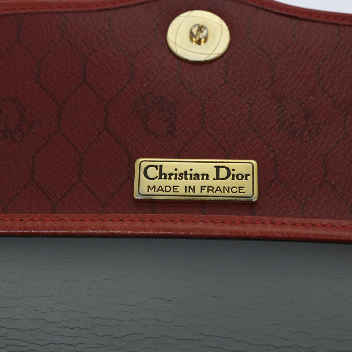 Dior Honeycomb Red Canvas Shoulder Bag