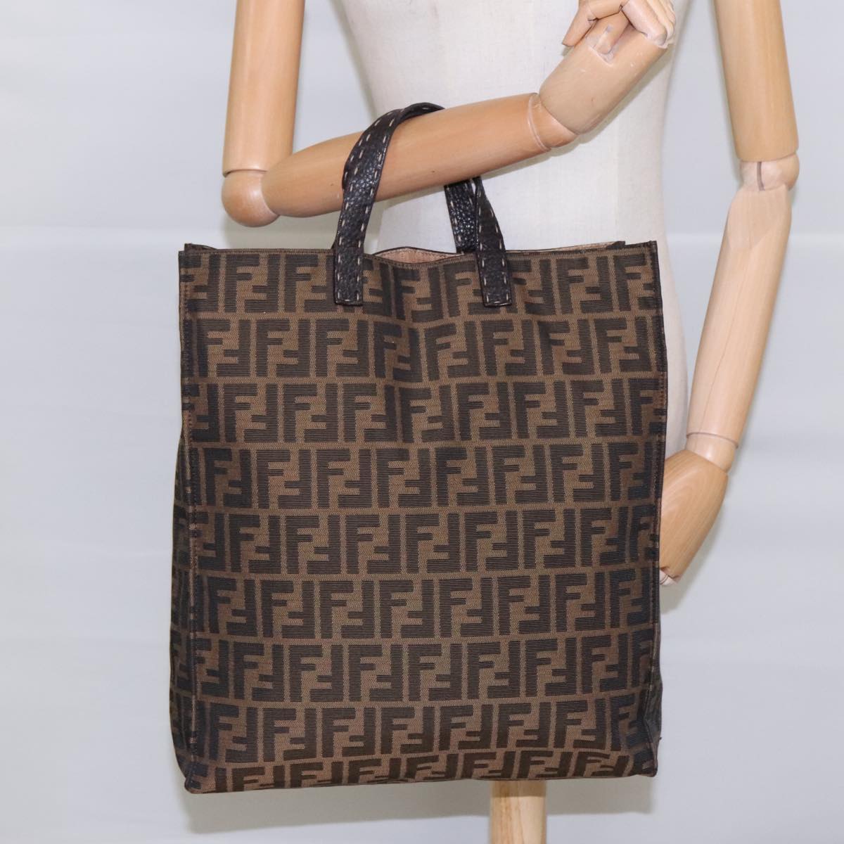 Fendi Selleria Brown Canvas Tote Bag