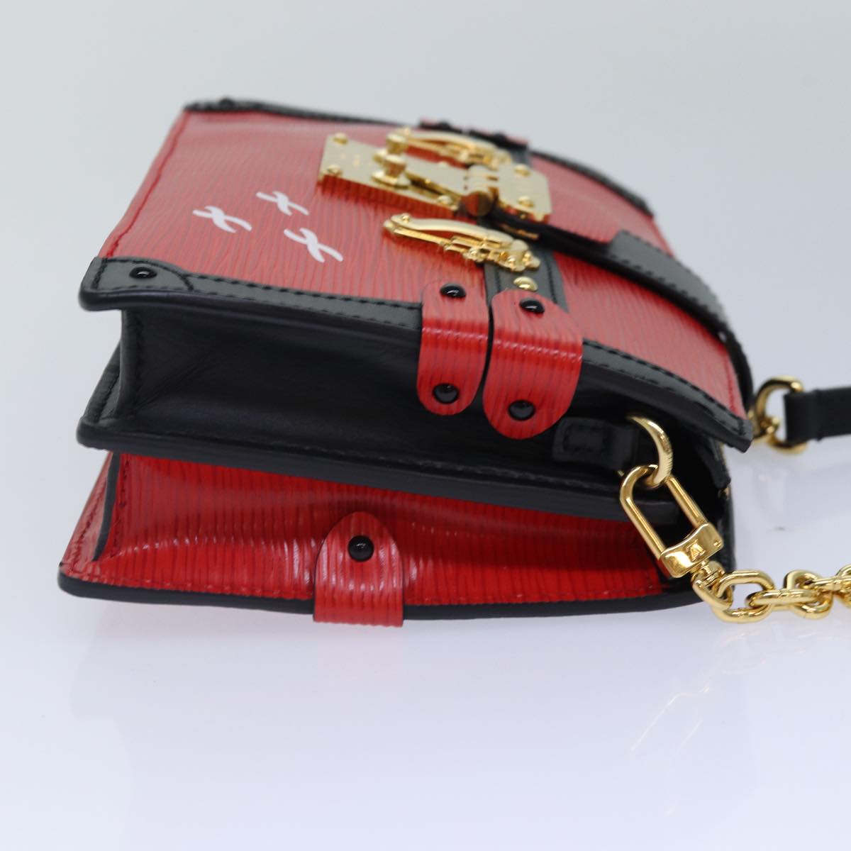 Louis Vuitton Trunk Red Leather Shoulder Bag