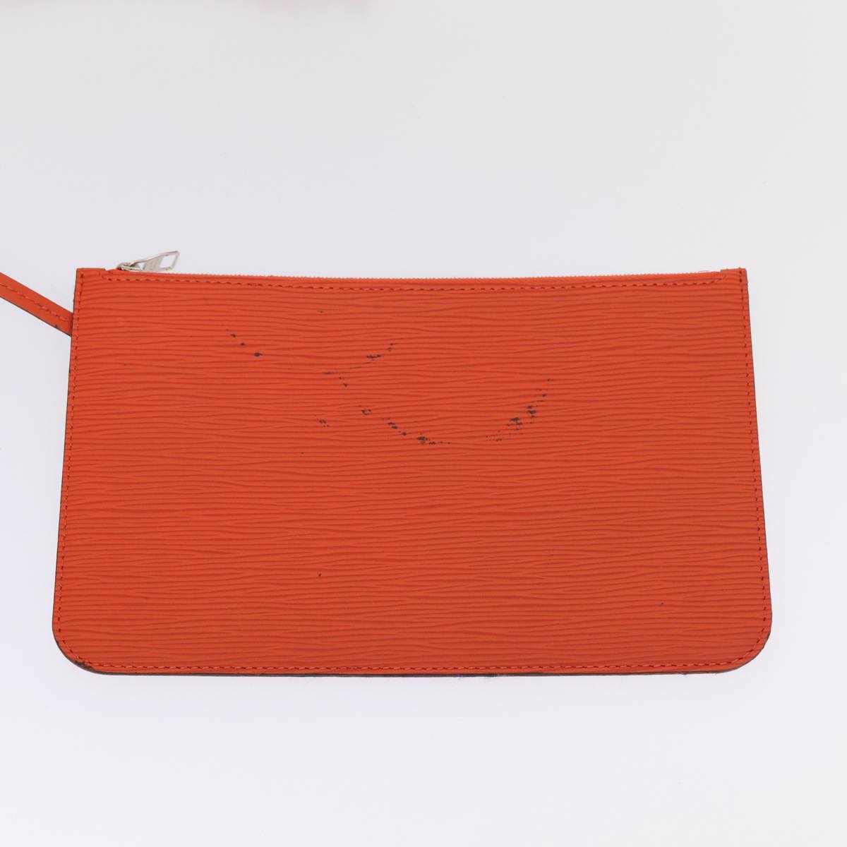 Louis Vuitton Neverfull Orange Leather Tote Bag