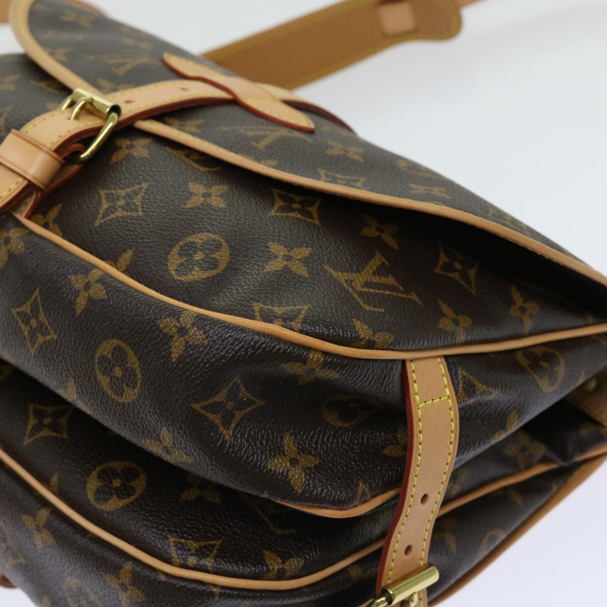 Louis Vuitton Saumur Brown Canvas Shoulder Bag