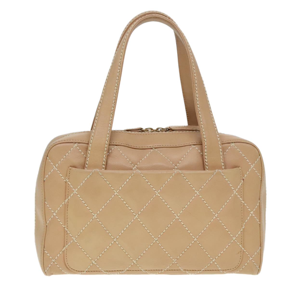 Chanel Wild stitch Beige Leather Hand Bag