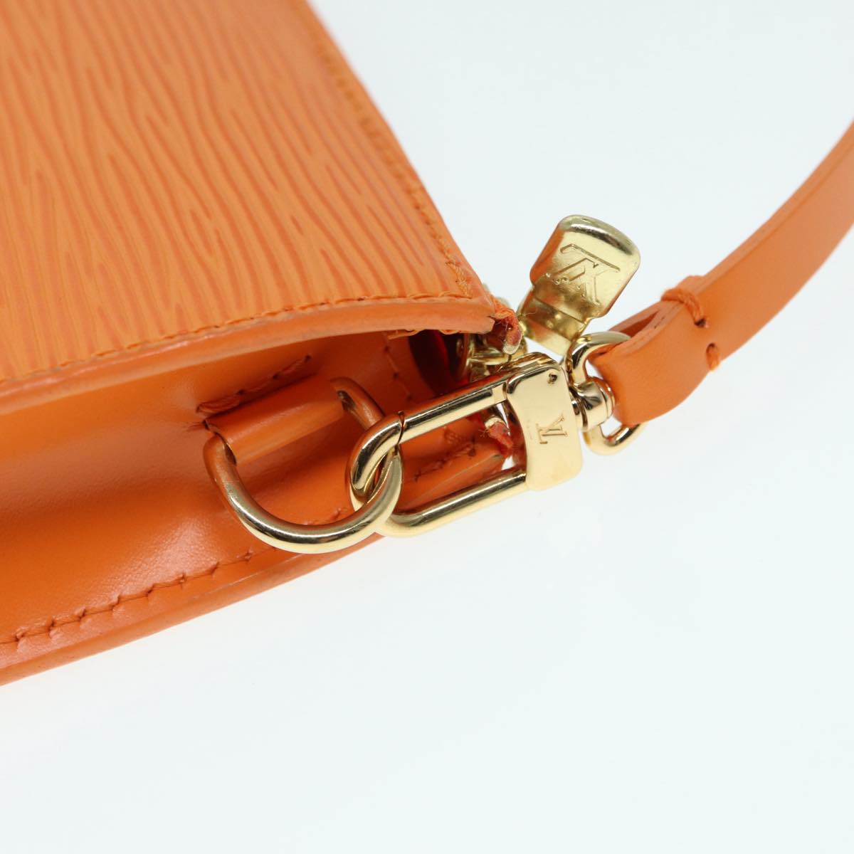 Louis Vuitton Pochette Accessoire Orange Leather Hand Bag