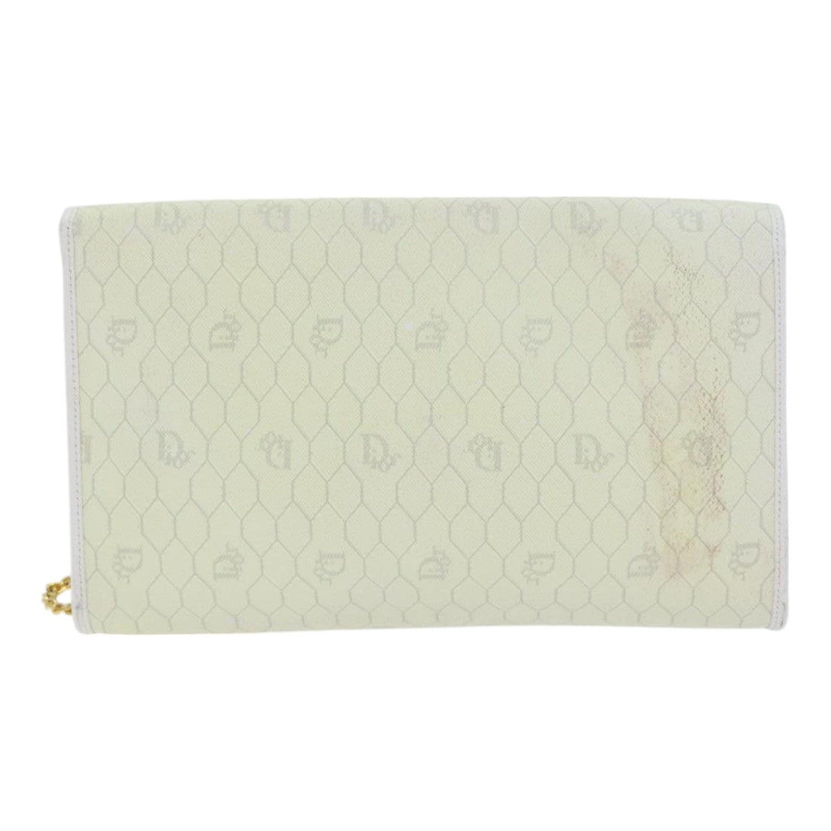 Dior Honeycomb White Canvas Shoulder Bag