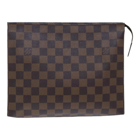 Louis Vuitton Poche Toilette Brown Canvas Clutch Bag