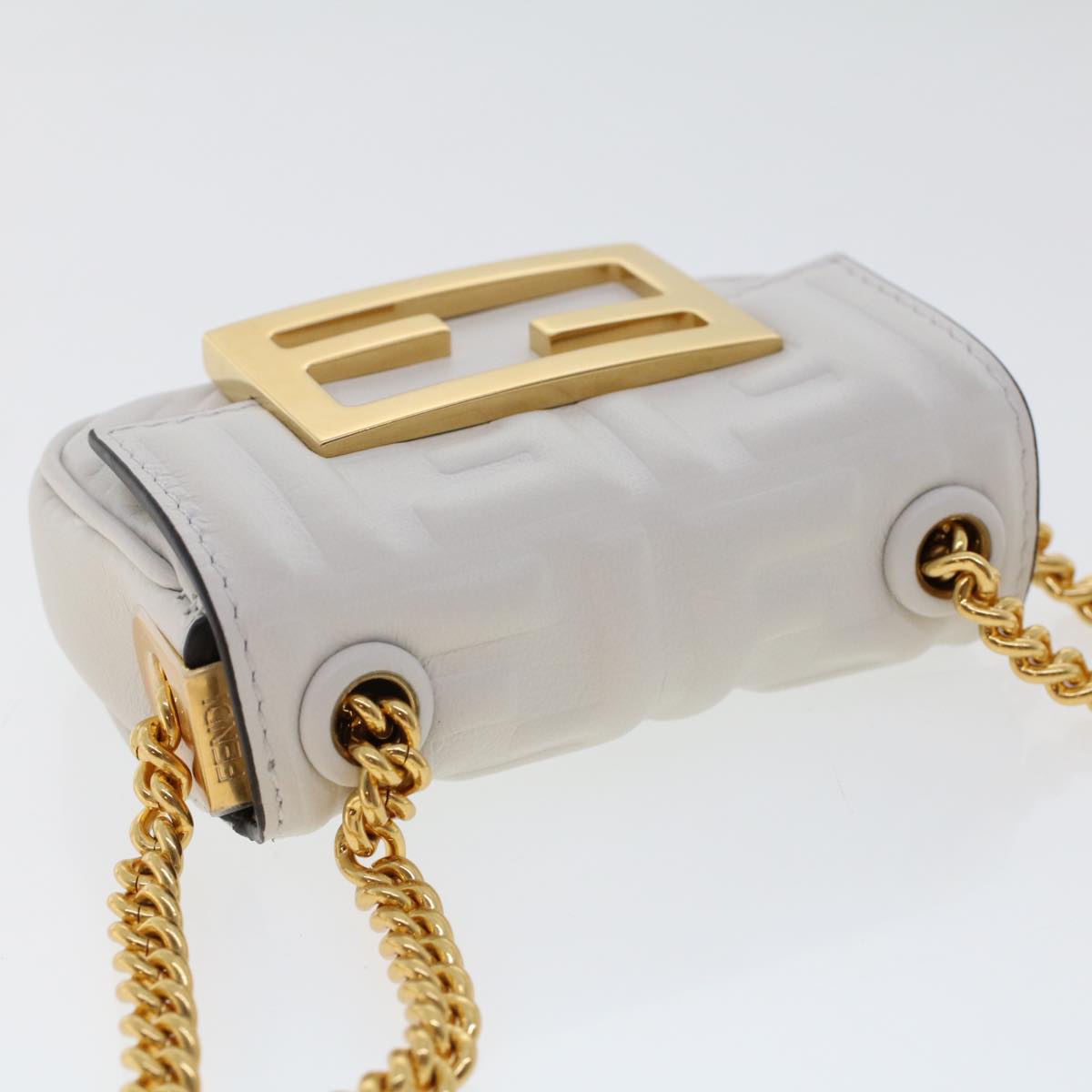 Fendi White Leather Shoulder Bag