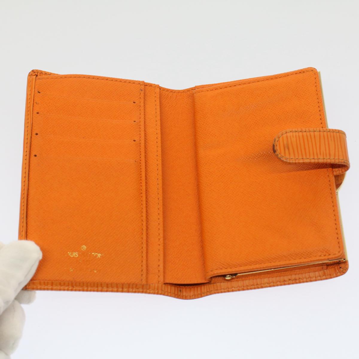 Louis Vuitton Viennois Orange Leather Wallet Accessories