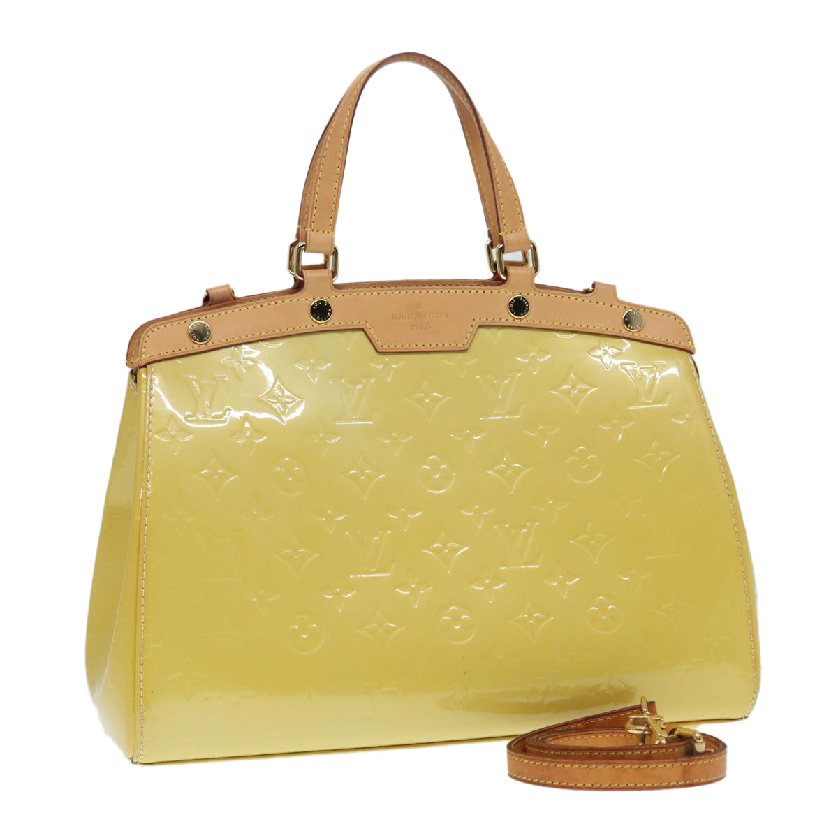 Louis Vuitton Brea Yellow Patent Leather Hand Bag