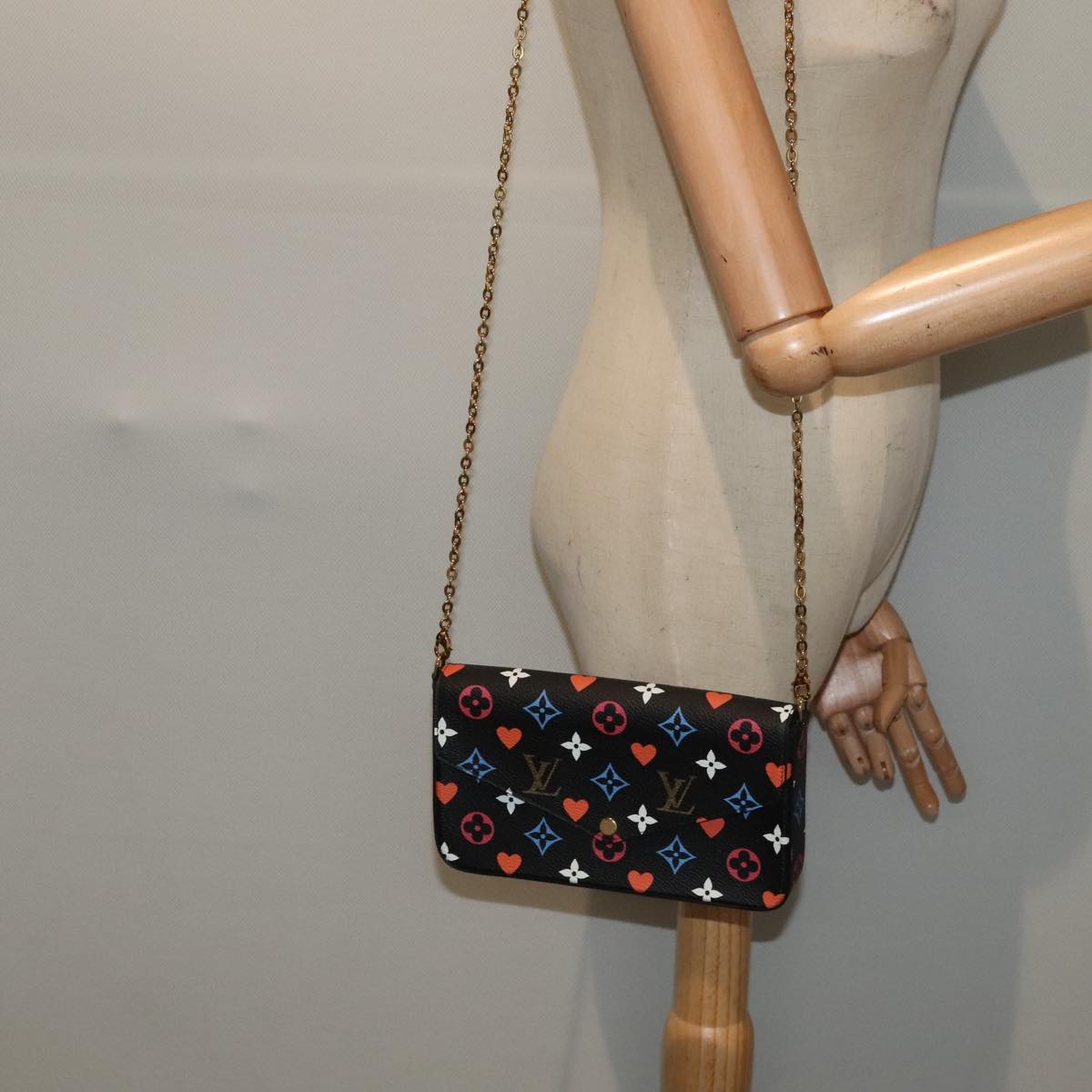 Louis Vuitton Felicie Black Canvas Clutch Bag