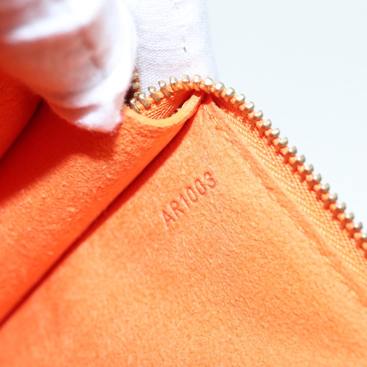 Louis Vuitton Pochette Accessoire Orange Leather Hand Bag