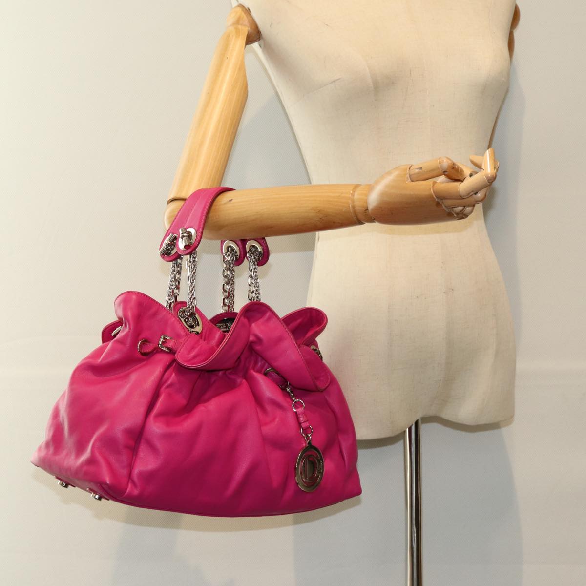 Dior Le Trente Pink Leather Hand Bag