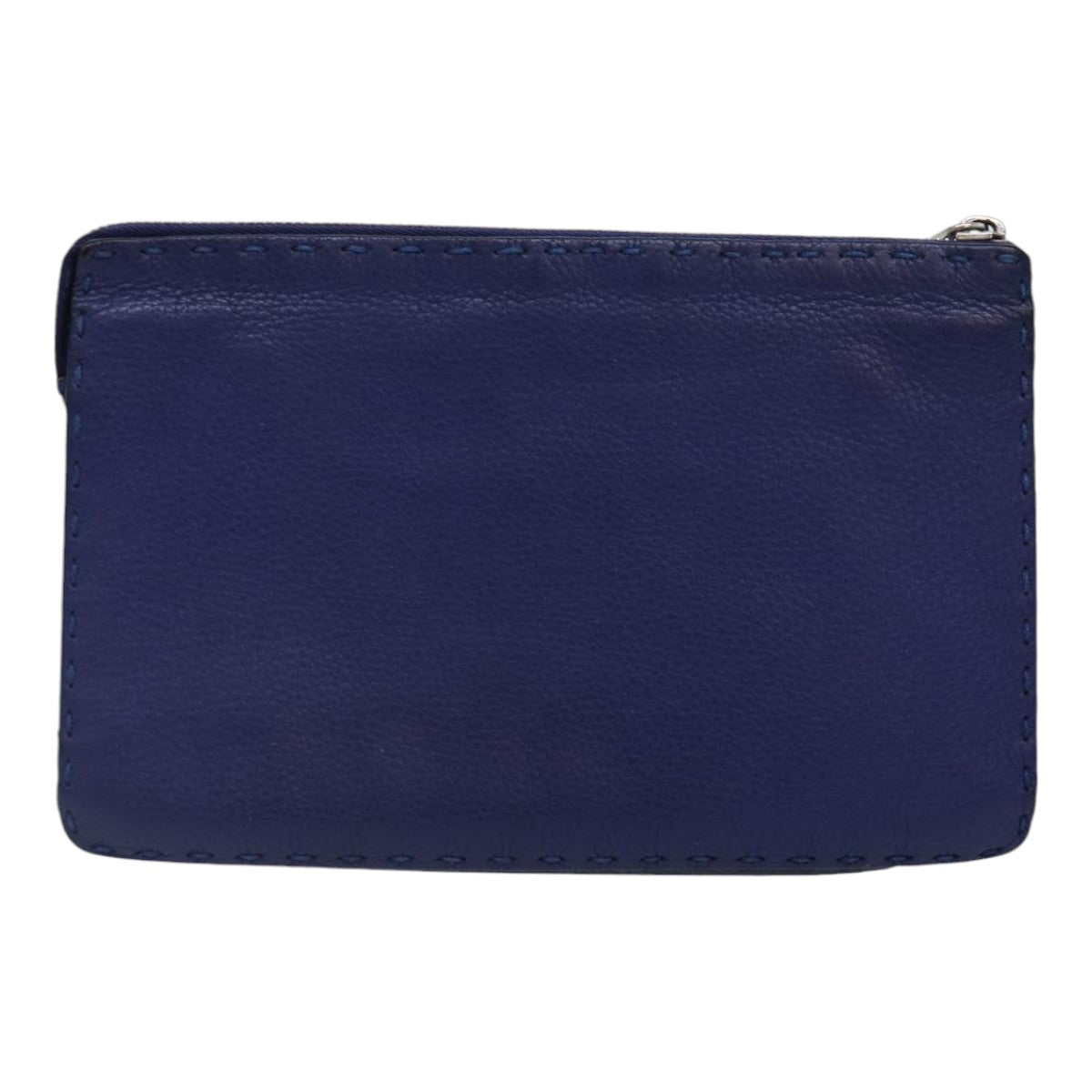 Fendi Selleria Blue Leather Clutch Bag