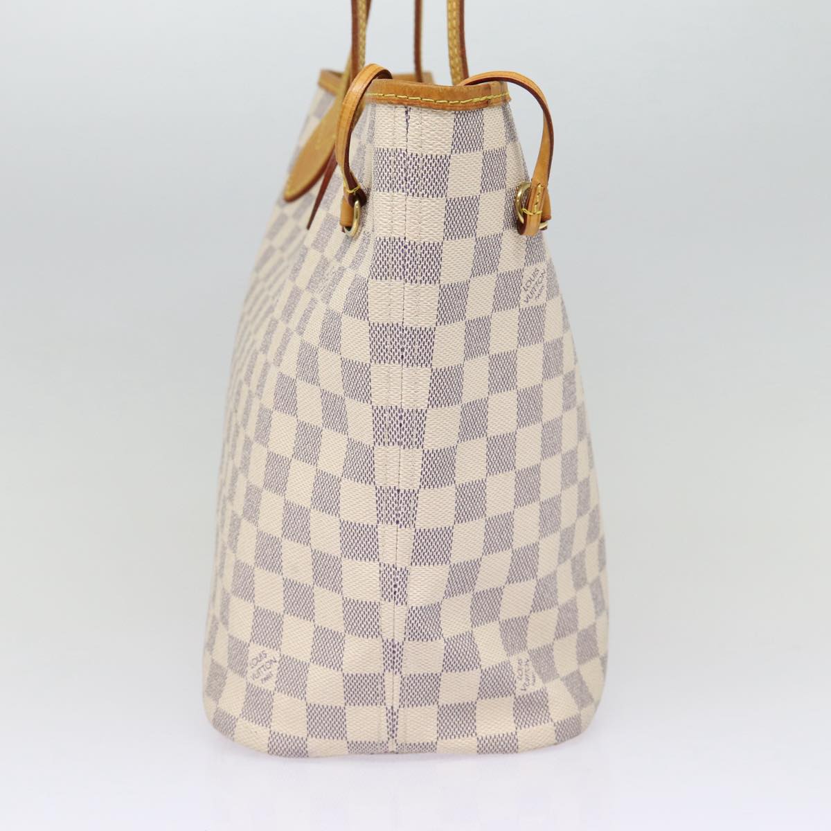 Louis Vuitton Neverfull MM White Canvas Tote Bag