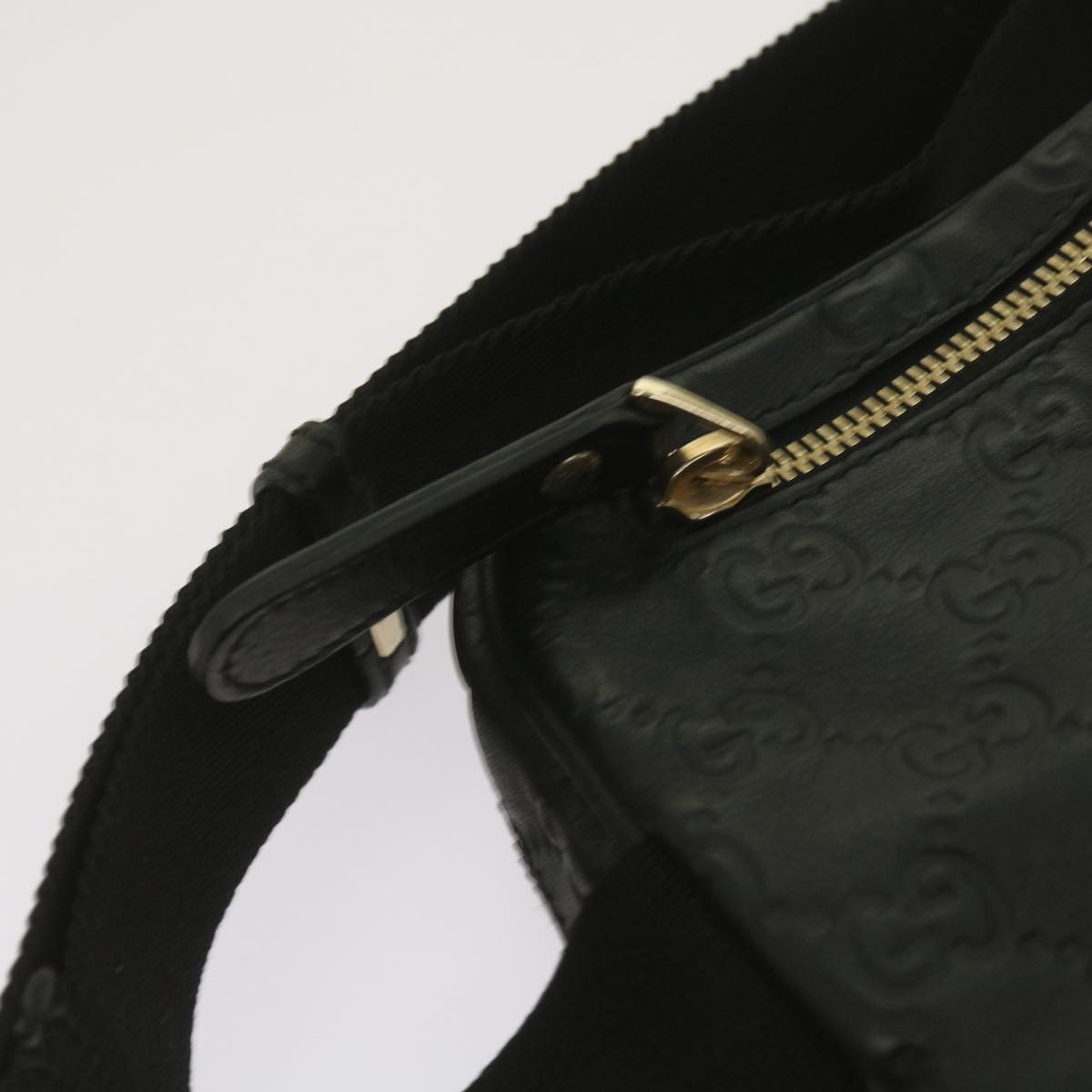 Gucci GG Signature Black Leather Shoulder Bag