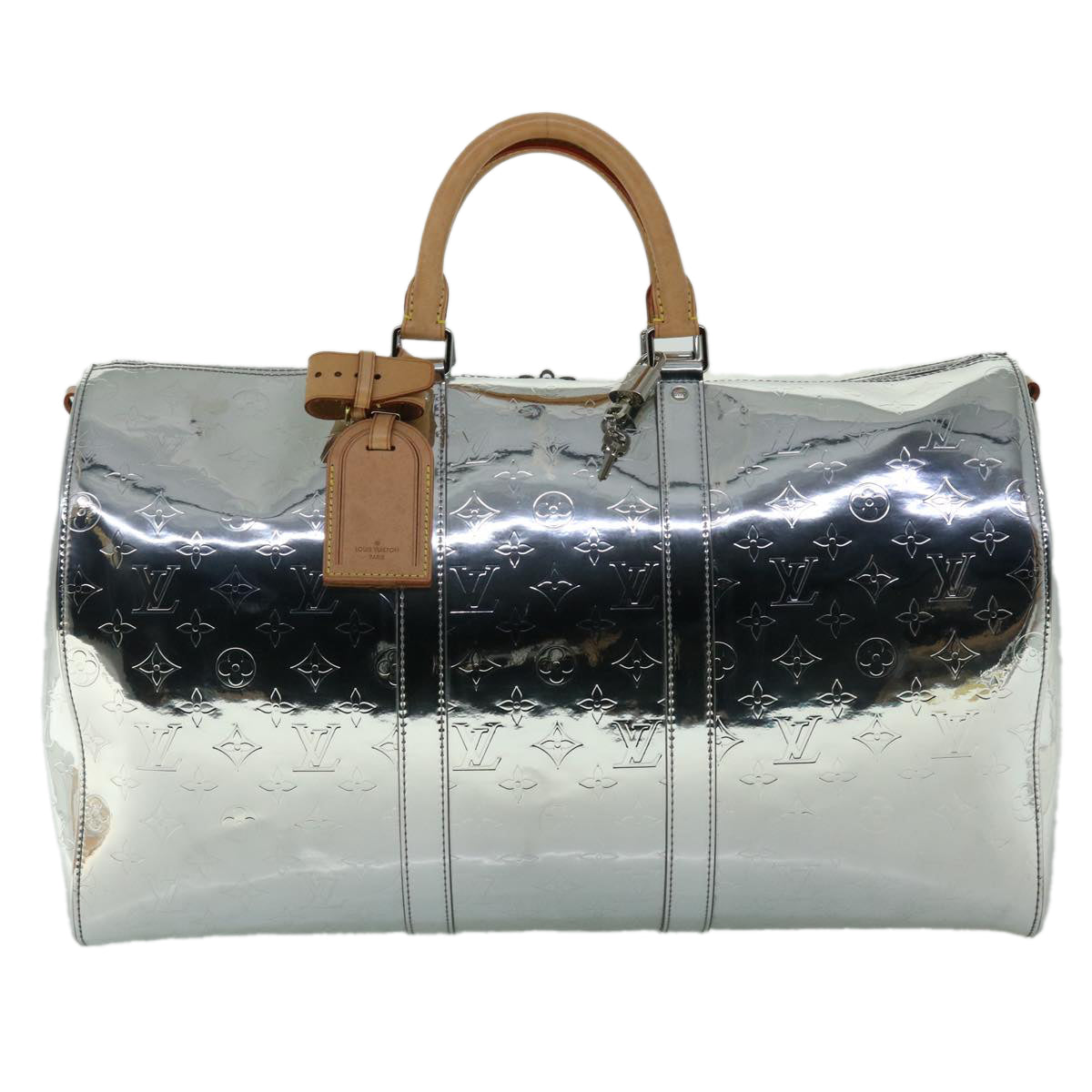 Louis Vuitton Keepall Bandouliere 50 Silver Canvas Travel Bag