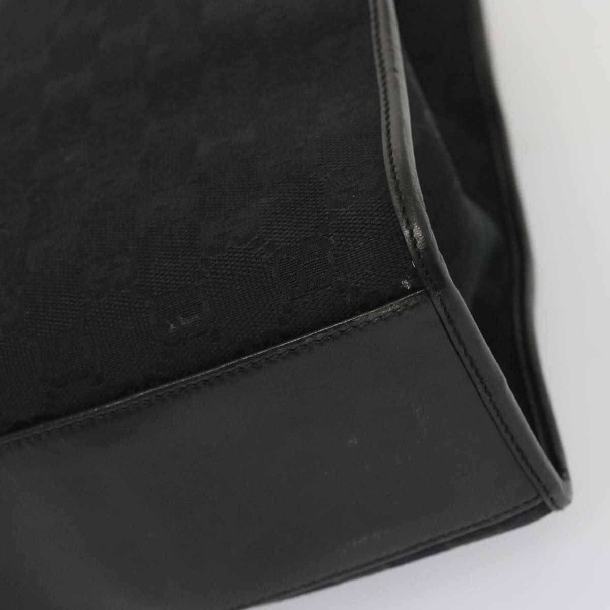 Gucci Jackie Black Canvas Hand Bag