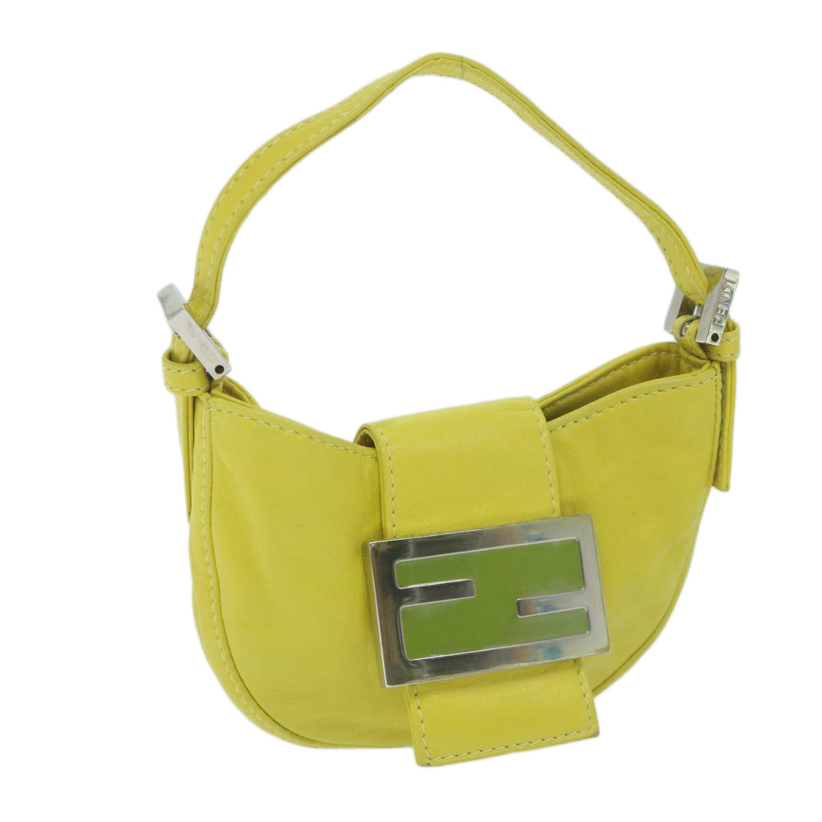 Fendi Green Leather Hand Bag