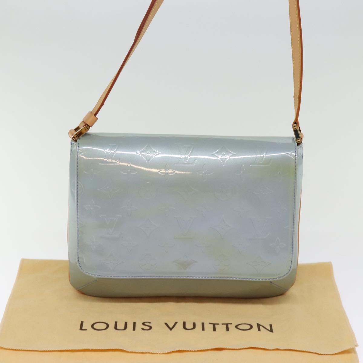 Louis Vuitton Thompson Street Grey Patent Leather Shoulder Bag