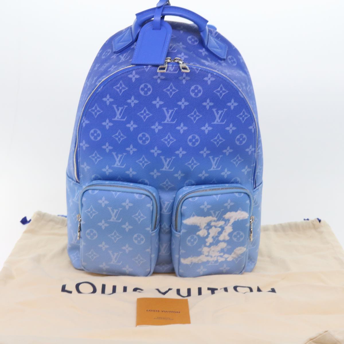 Louis Vuitton Blue Canvas Backpack Bag