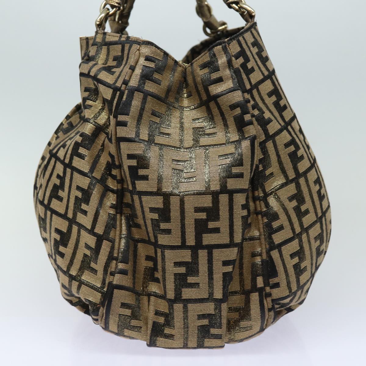 Fendi Zucca Gold Canvas Hand Bag