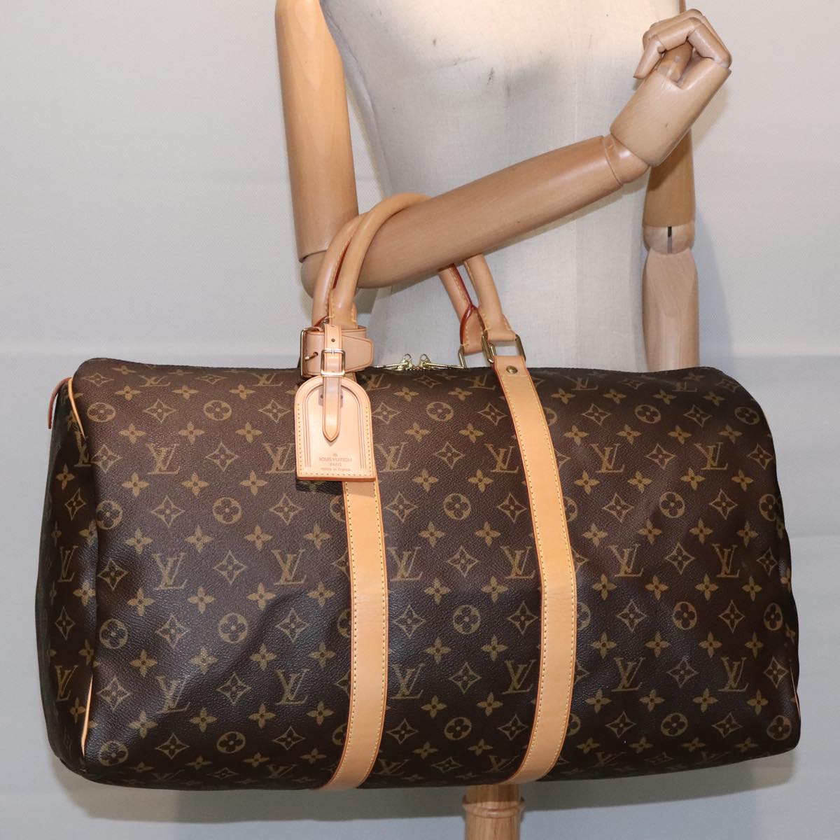 Louis Vuitton Keepall 50 Brown Canvas Travel Bag